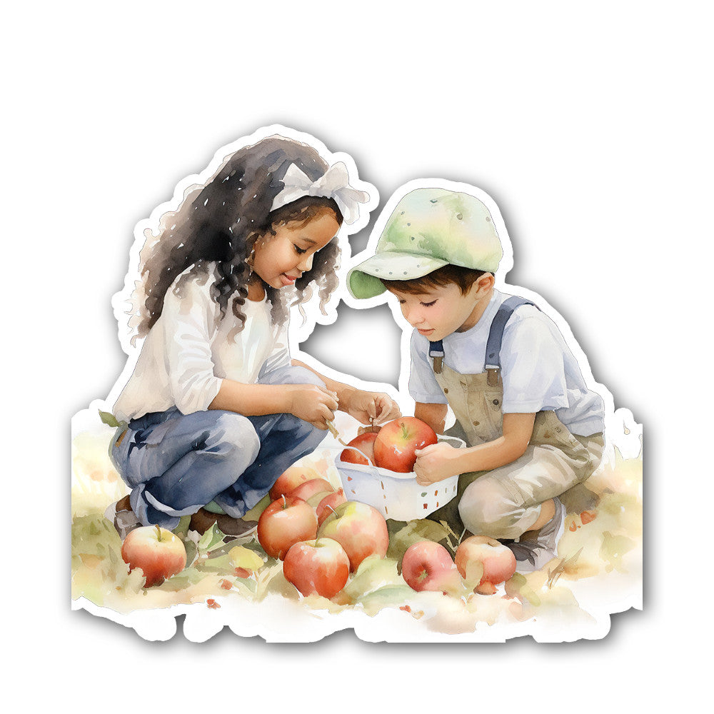 GIRL & BOY Sticker, Waterproof Vinyl Decal Sticker Indoor Or Outdoor 2 (Pieces) 3" and 5"