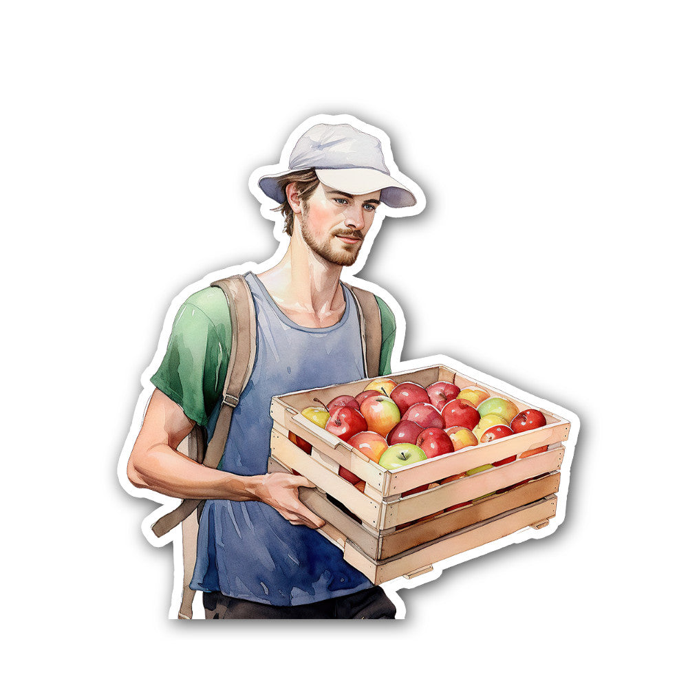 APPLES & MAN Sticker, Waterproof Vinyl Decal Sticker Indoor Or Outdoor 2 (Pieces) 3" and 5"