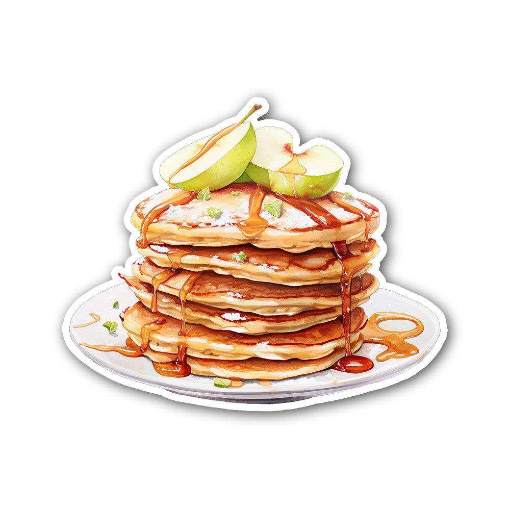 GREEN APPLES & PASTRIES Sticker, Waterproof Vinyl Decal Sticker Indoor Or Outdoor 2 (Pieces) 3" and 5"