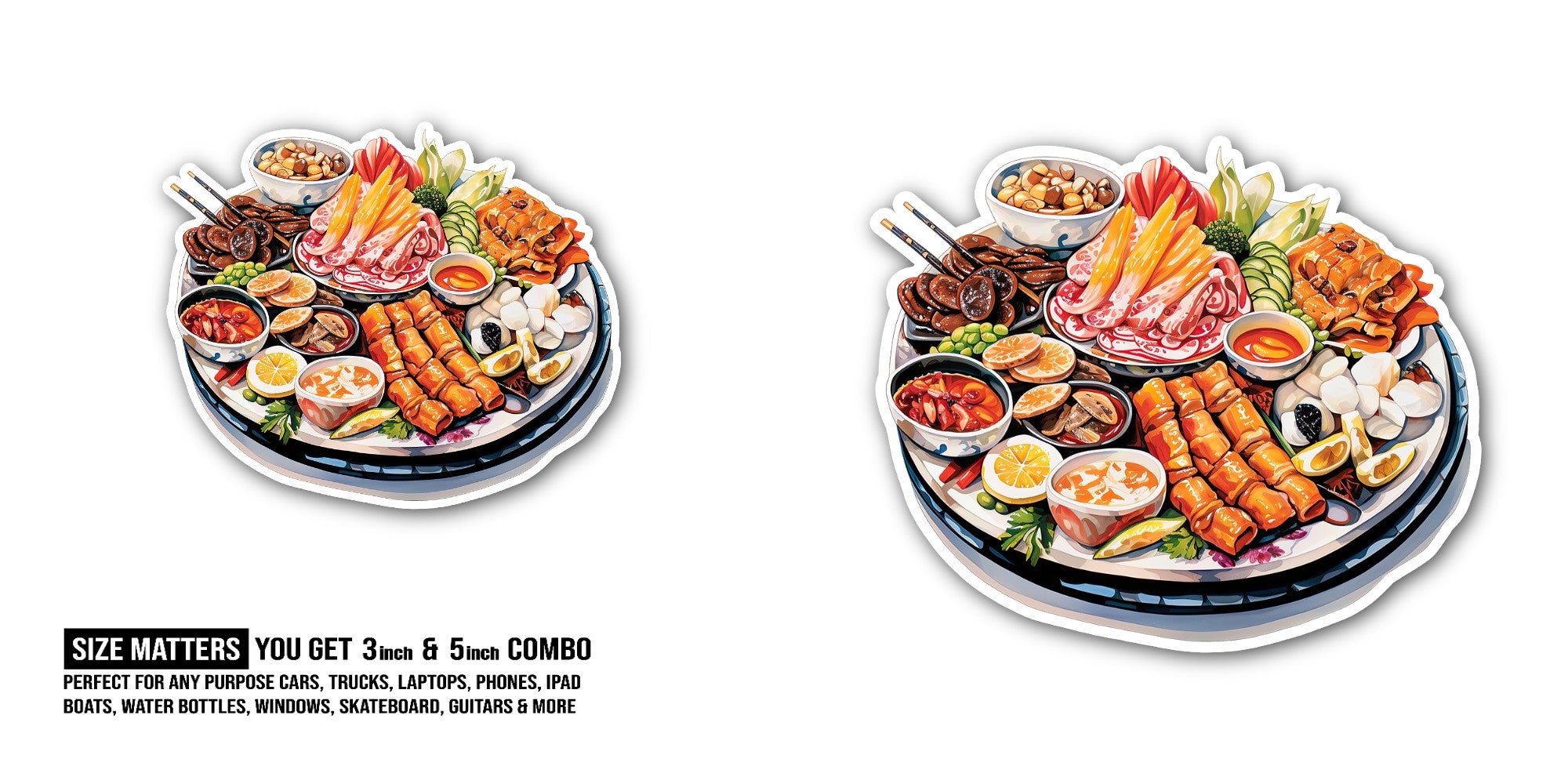 Hot Pot Sticker, Waterproof Vinyl Decal Sticker Indoor Or Outdoor 2 (Pieces) 3" and 5"
