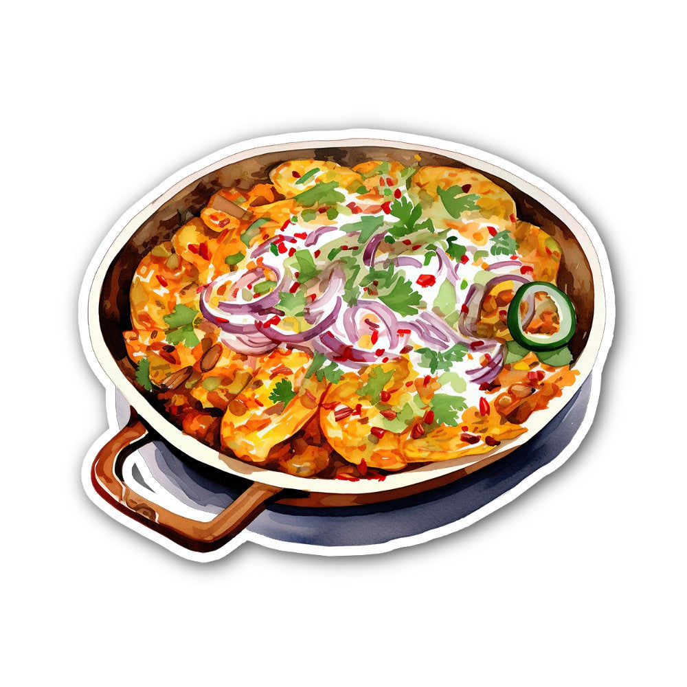 Aloo Gobi Sticker, Waterproof Vinyl Decal Sticker Indoor Or Outdoor 2 (Pieces) 3" and 5"