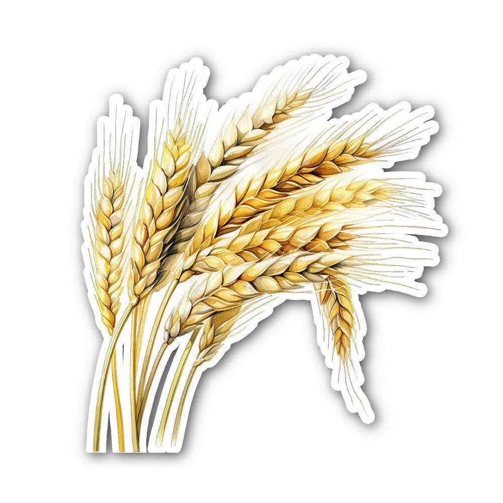 Wheat Sticker, Waterproof Vinyl Decal Sticker Indoor Or Outdoor 2 (Pieces) 3" and 5"