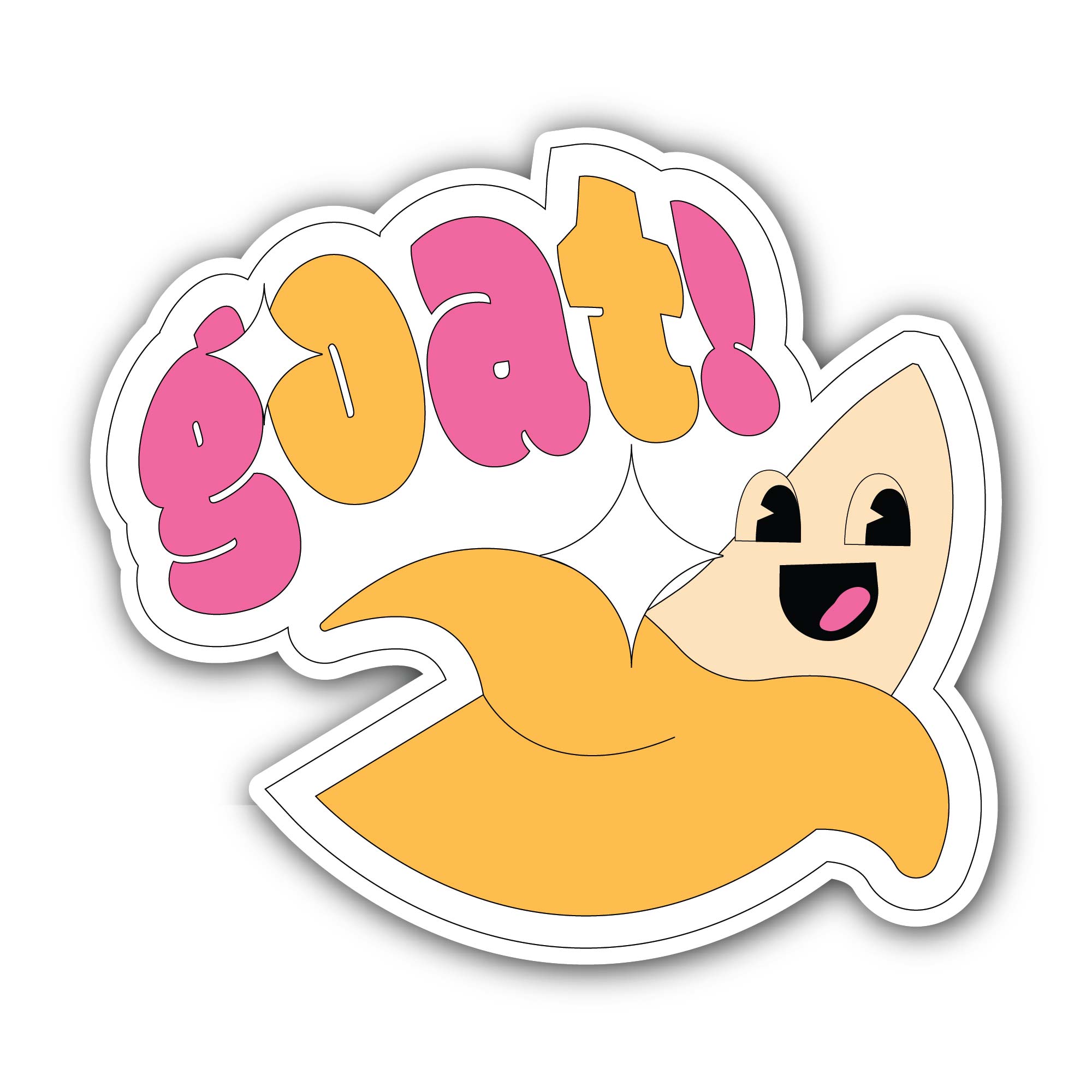Goat Text and Banana Sticker, Waterproof Vinyl Decal Sticker Indoor Or Outdoor 2 (Pieces) 3" and 5"