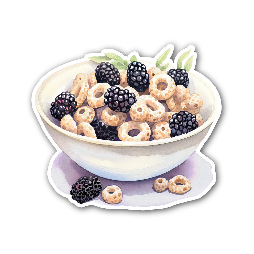 Crunchy Almond Blueberry Cereal Sticker, Waterproof Vinyl Decal Sticker Indoor Or Outdoor 2 (Pieces) 3" and 5"
