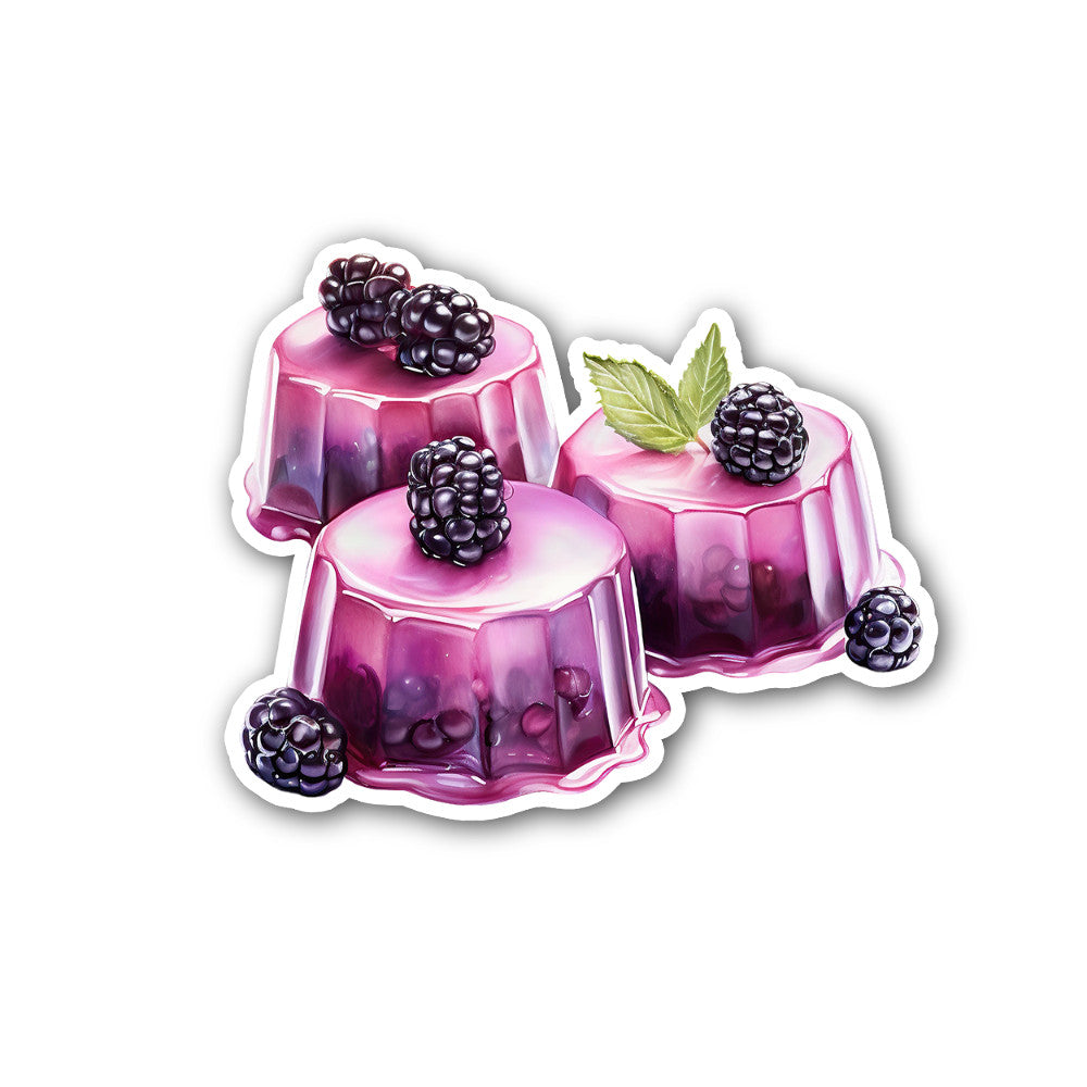 Blackberry Jelly Sticker, Waterproof Vinyl Decal Sticker Indoor Or Outdoor 2 (Pieces) 3" and 5"