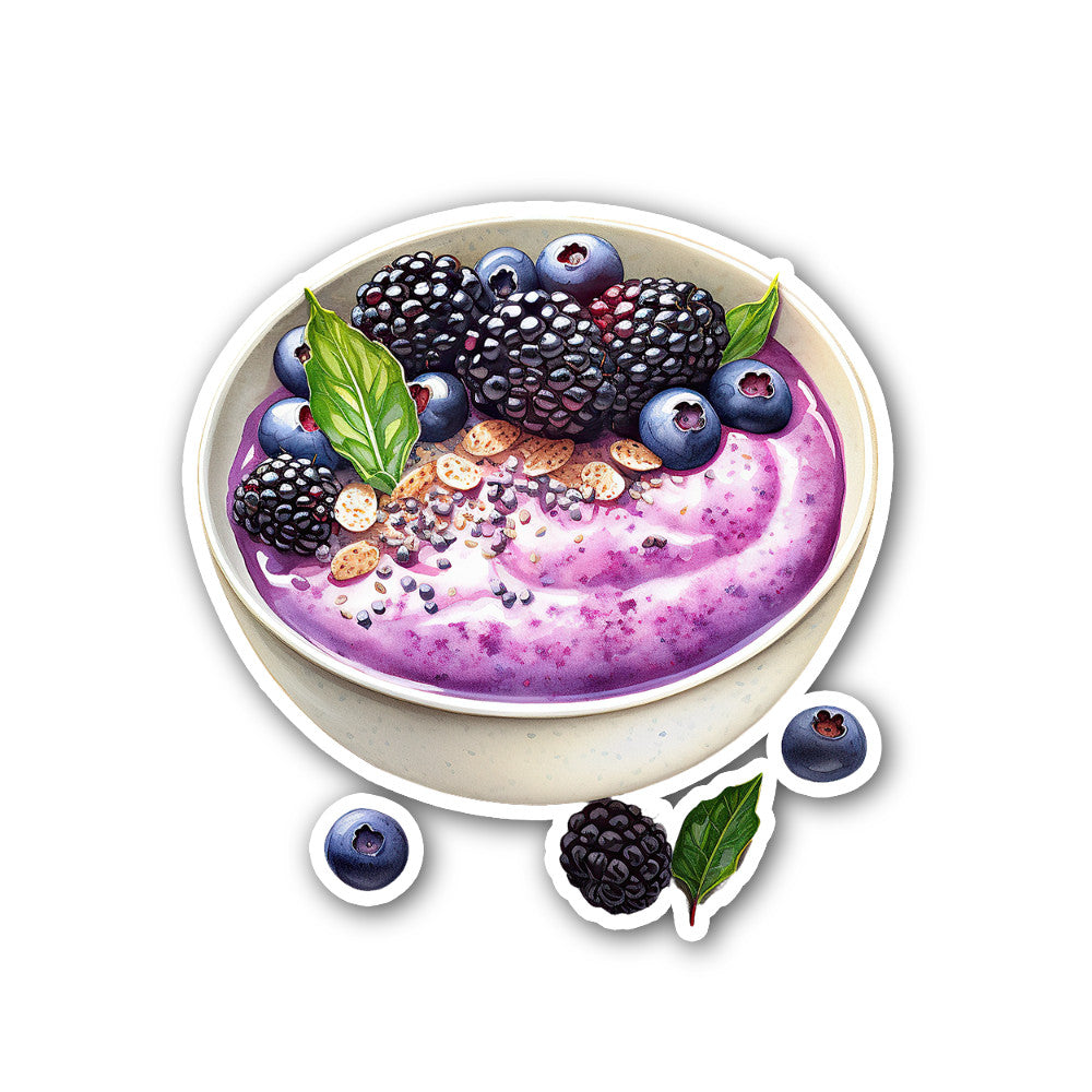 Blackberry Smoothie Sticker, Waterproof Vinyl Decal Sticker Indoor Or Outdoor 2 (Pieces) 3" and 5"