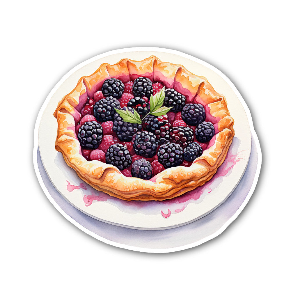 Blackberry Galette Sticker, Waterproof Vinyl Decal Sticker Indoor Or Outdoor 2 (Pieces) 3" and 5"