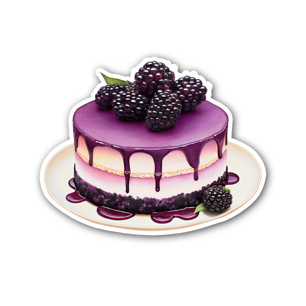 Blackberry cheesecake Sticker, Waterproof Vinyl Decal Sticker Indoor Or Outdoor 2 (Pieces) 3" and 5"