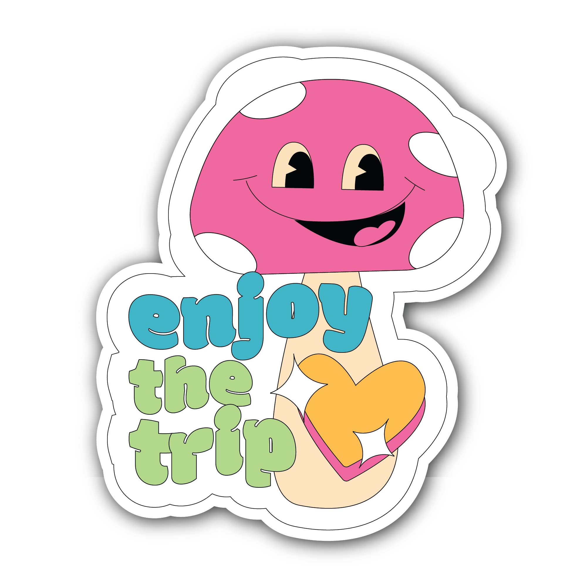 Enjoy The Trip Sticker, Waterproof Vinyl Decal Sticker Indoor Or Outdoor 2 (Pieces) 3" and 5"