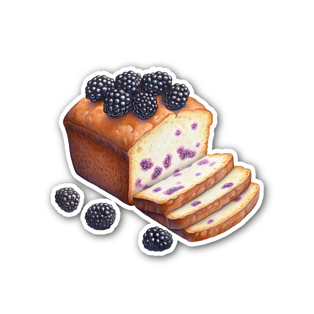 Blackberry Bread Sticker, Waterproof Vinyl Decal Sticker Indoor Or Outdoor 2 (Pieces) 3" and 5"