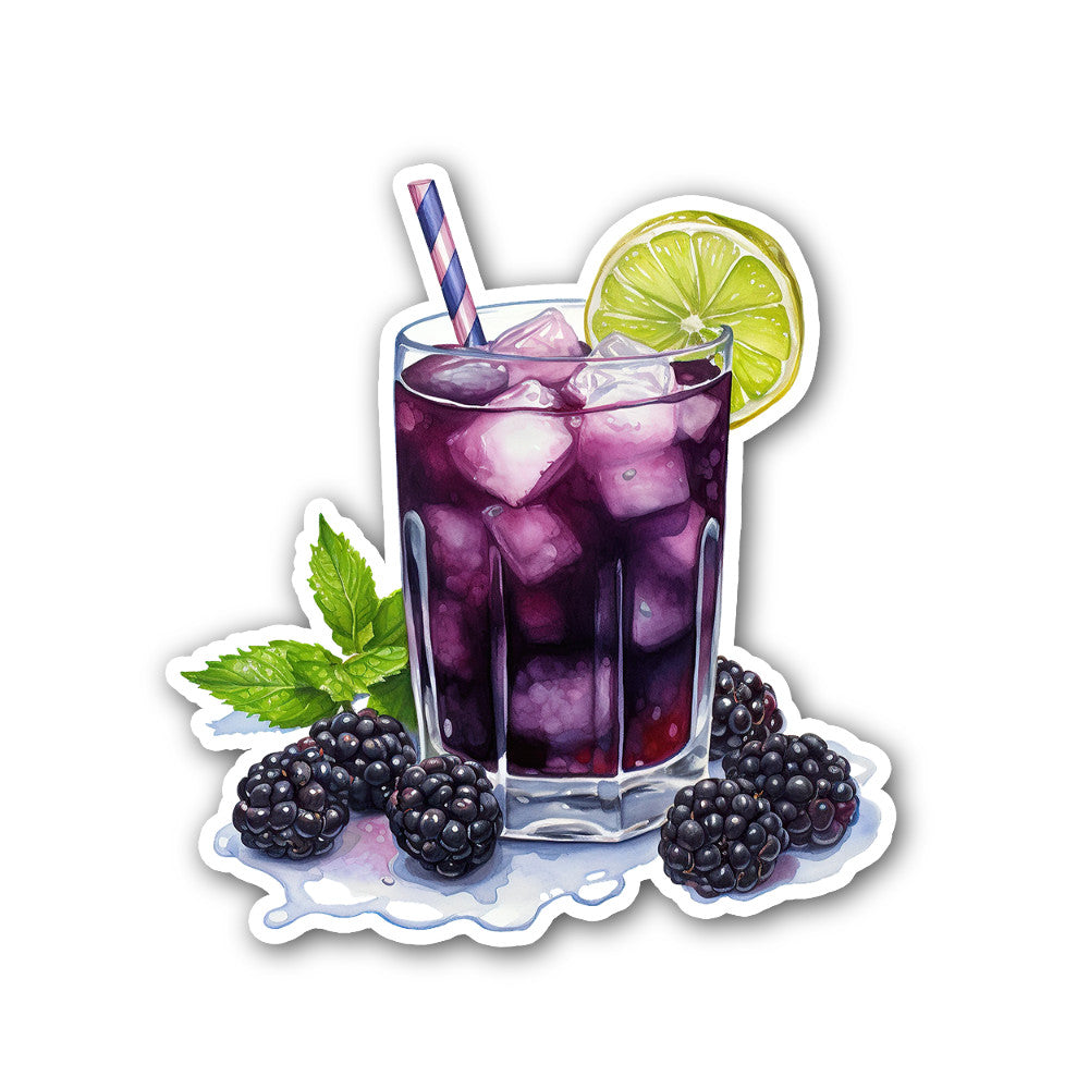 Blackberry Lemonade Sticker, Waterproof Vinyl Decal Sticker Indoor Or Outdoor 2 (Pieces) 3" and 5"