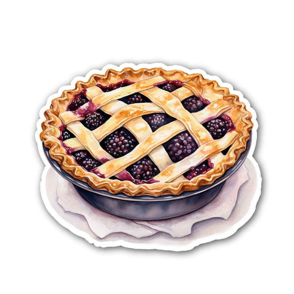 Blackberry pie Sticker, Waterproof Vinyl Decal Sticker Indoor Or Outdoor 2 (Pieces) 3" and 5"