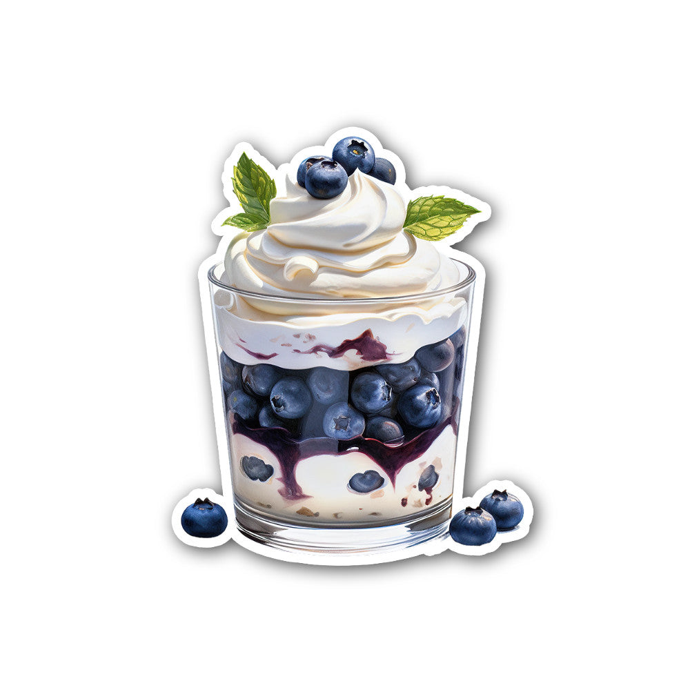Blueberry tart or pie Sticker, Waterproof Vinyl Decal Sticker Indoor Or Outdoor 2 (Pieces) 3" and 5"