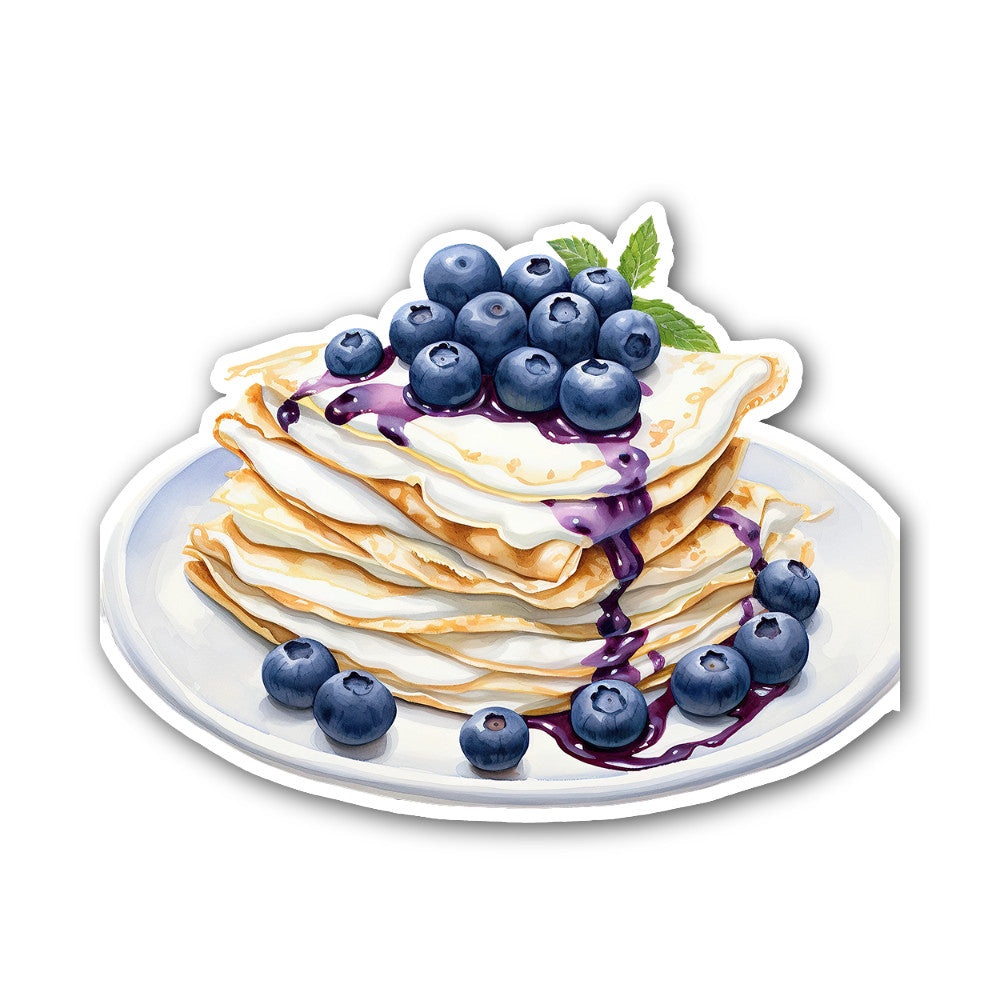 Blueberry dessert Sticker, Waterproof Vinyl Decal Sticker Indoor Or Outdoor 2 (Pieces) 3" and 5"