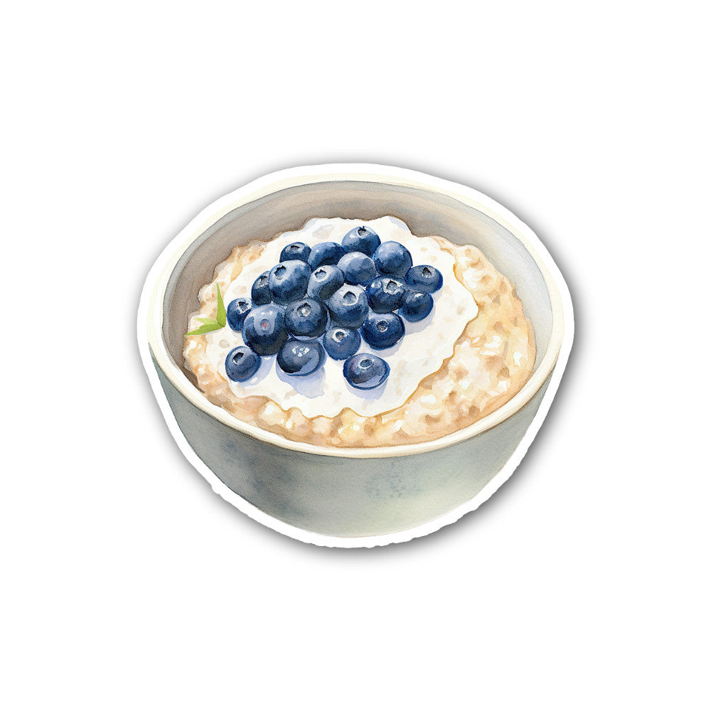 breakfast cereal with berries Sticker, Waterproof Vinyl Decal Sticker Indoor Or Outdoor 2 (Pieces) 3" and 5"
