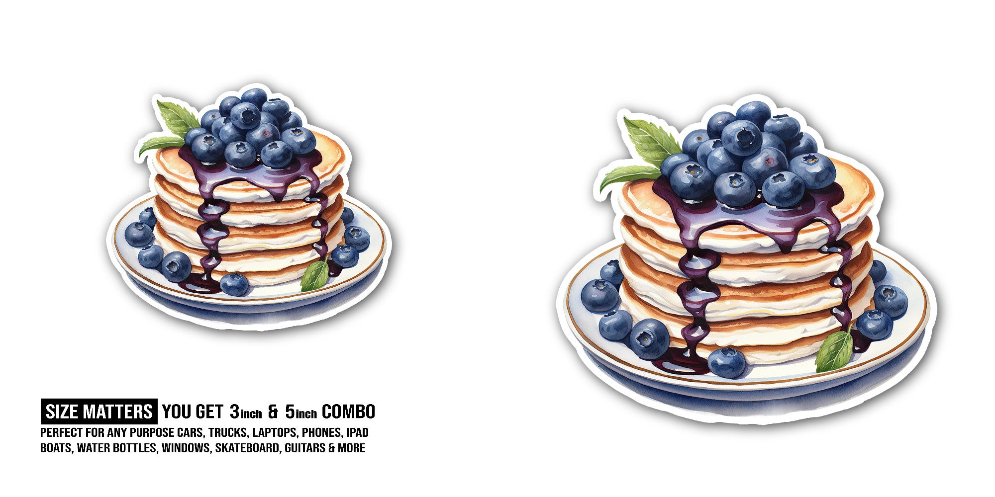 Blueberry jam Sticker, Waterproof Vinyl Decal Sticker Indoor Or Outdoor 2 (Pieces) 3" and 5"