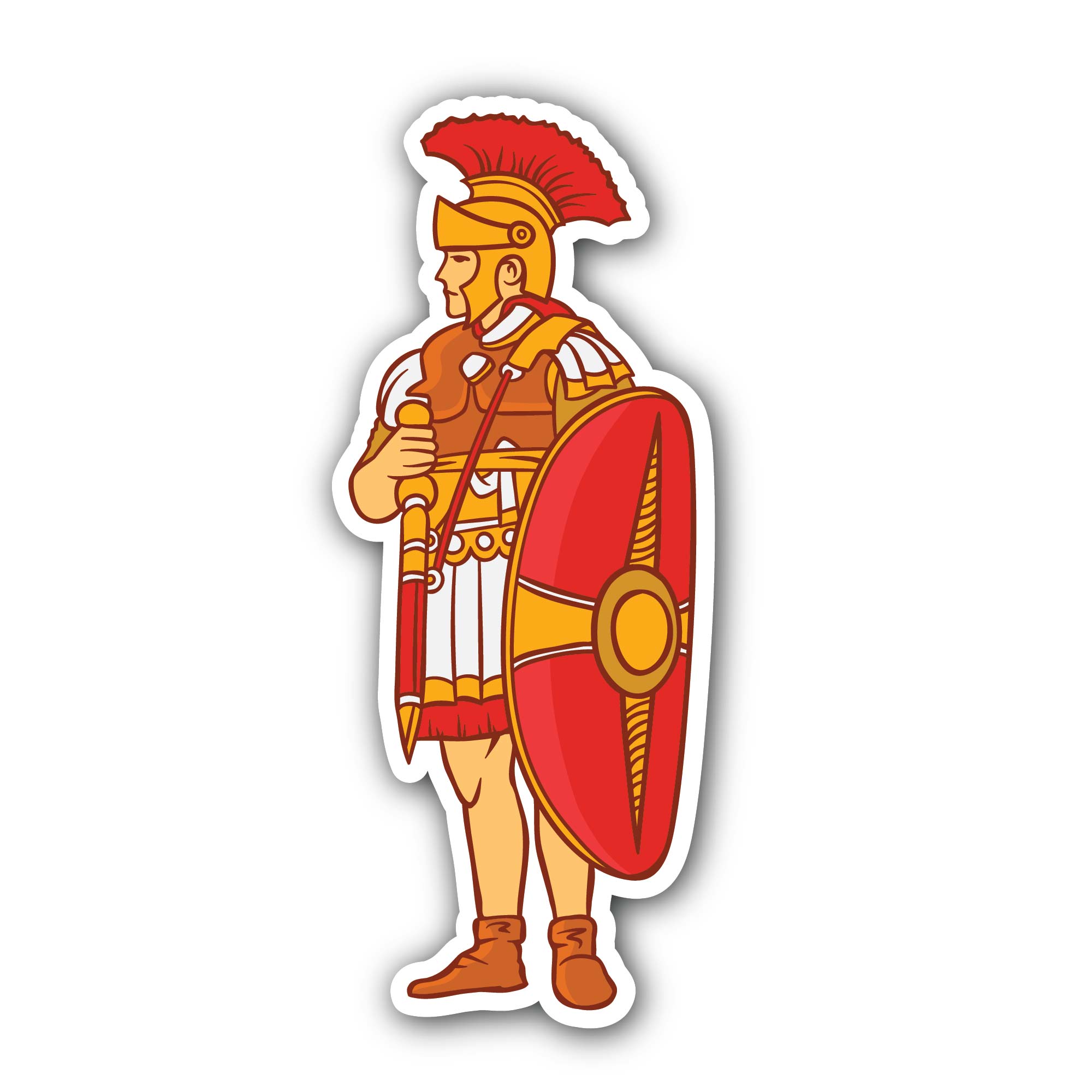 Roman Soldier Sticker, Waterproof Vinyl Decal Sticker Indoor Or Outdoor 2 (Pieces) 3" and 5"