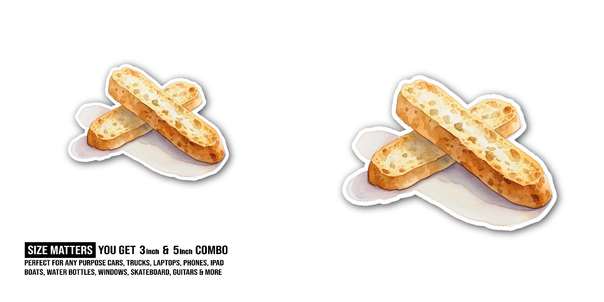 Tasty Biscotti Sticker, Waterproof Vinyl Decal Sticker Indoor Or Outdoor 2 (Pieces) 3" and 5"