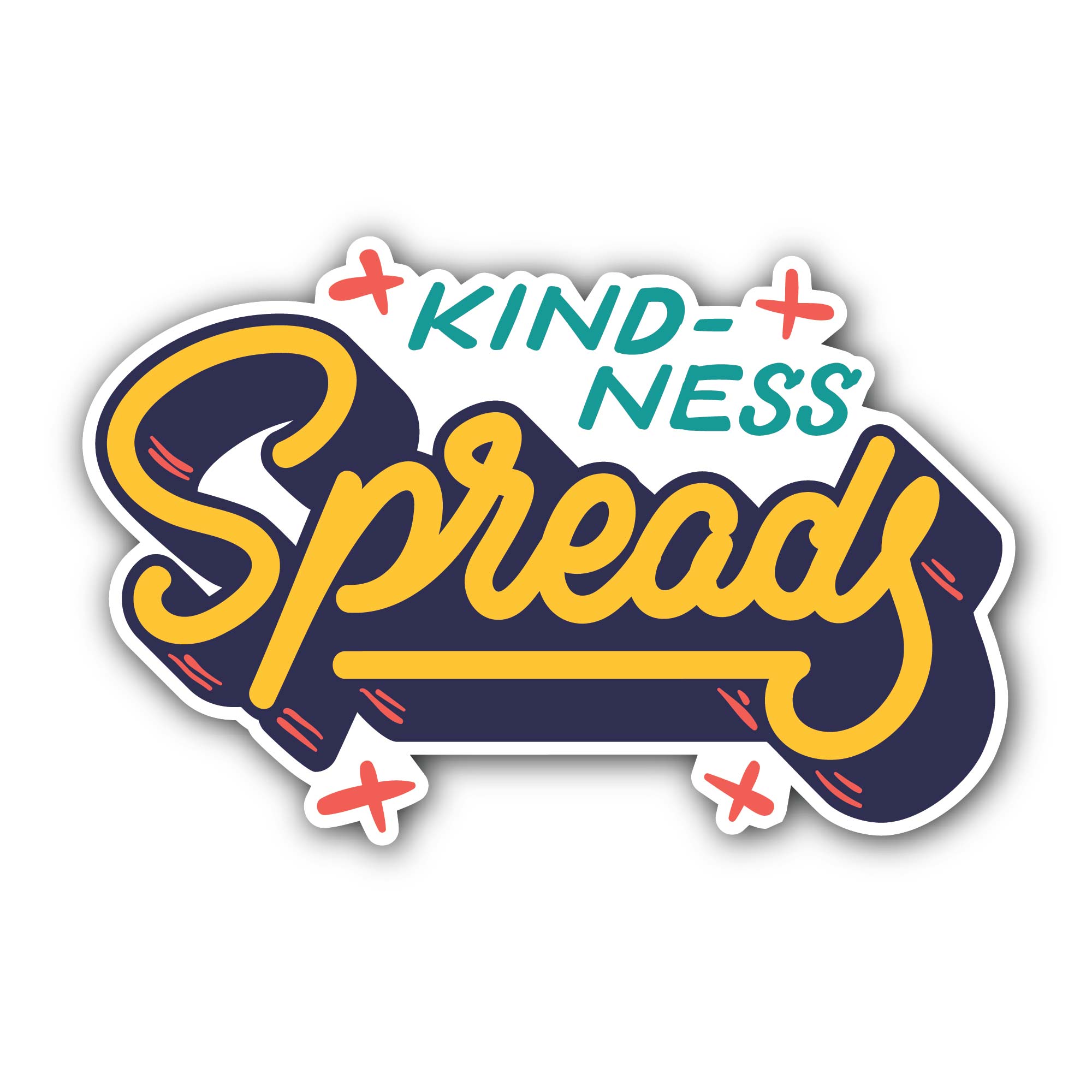 Kindness Sticker, Waterproof Vinyl Decal Sticker Indoor Or Outdoor 2 (Pieces) 3" and 5"