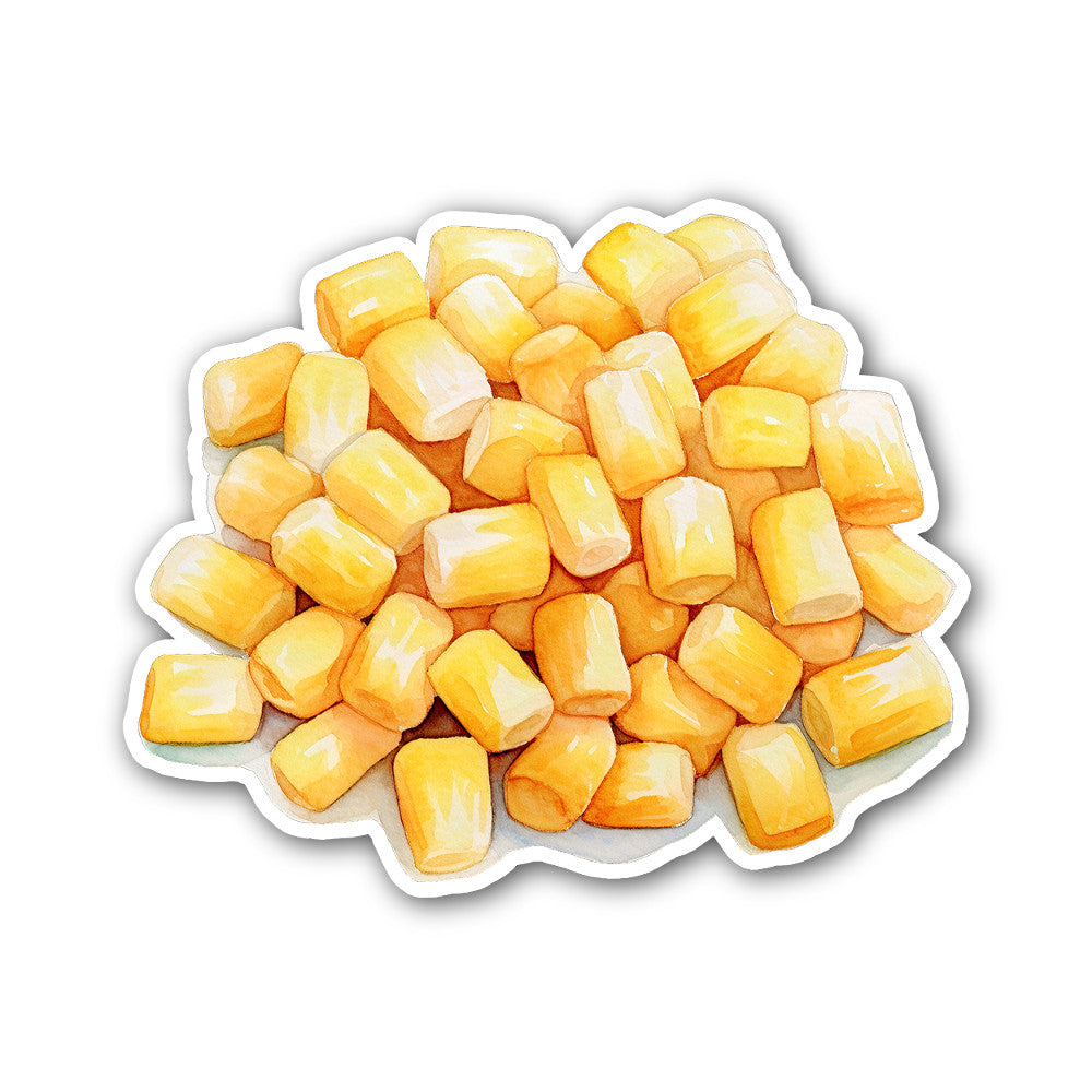 Yellow Colour Sweet corn Sticker, Waterproof Vinyl Decal Sticker Indoor Or Outdoor 2 (Pieces) 3" and 5"