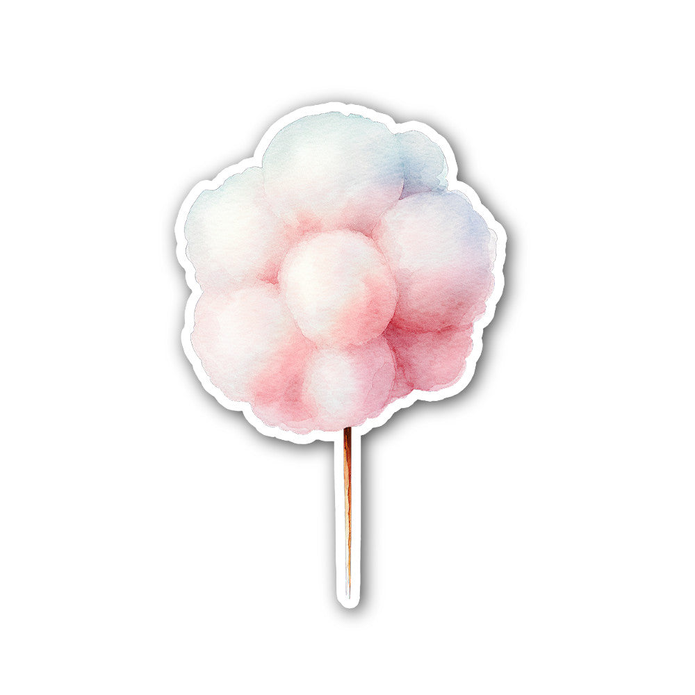 Pink Colour Cotton Candy Sticker, Waterproof Vinyl Decal Sticker Indoor Or Outdoor 2 (Pieces) 3" and 5"
