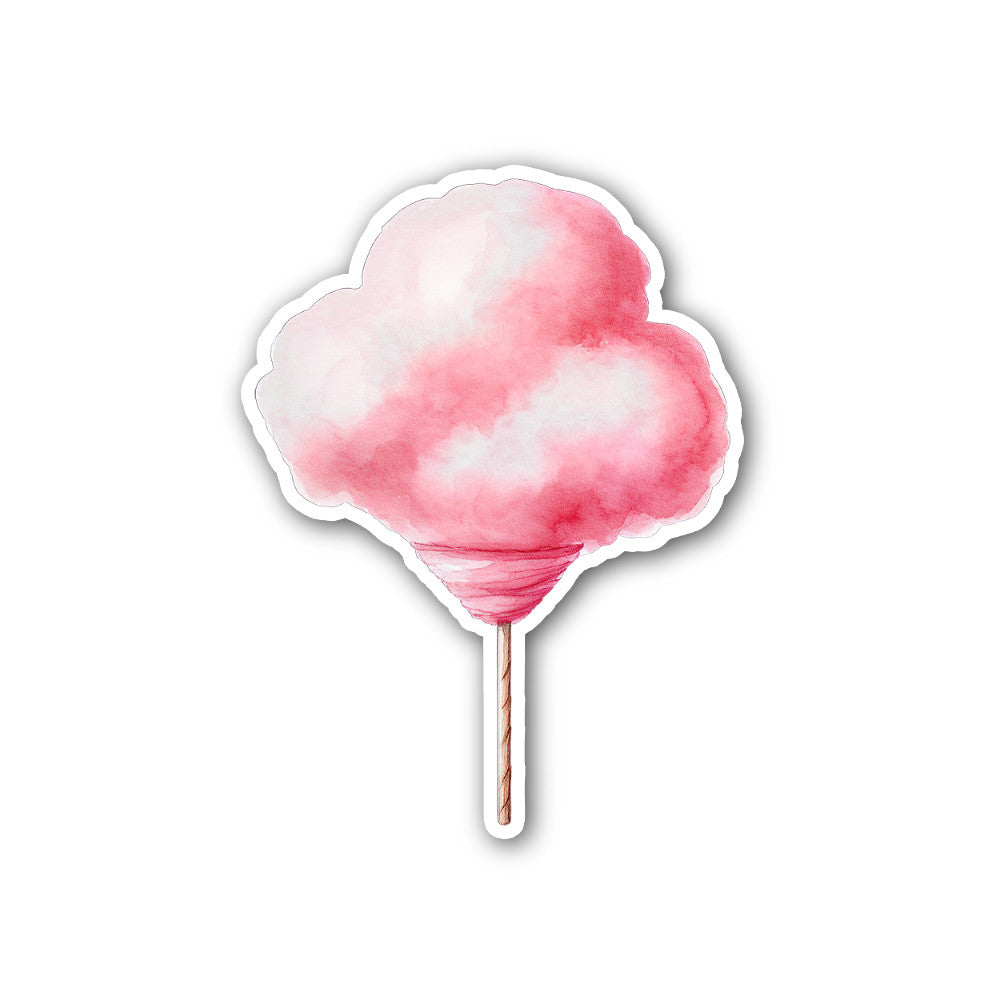Yummy Cotton Candy Sticker, Waterproof Vinyl Decal Sticker Indoor Or Outdoor 2 (Pieces) 3" and 5"