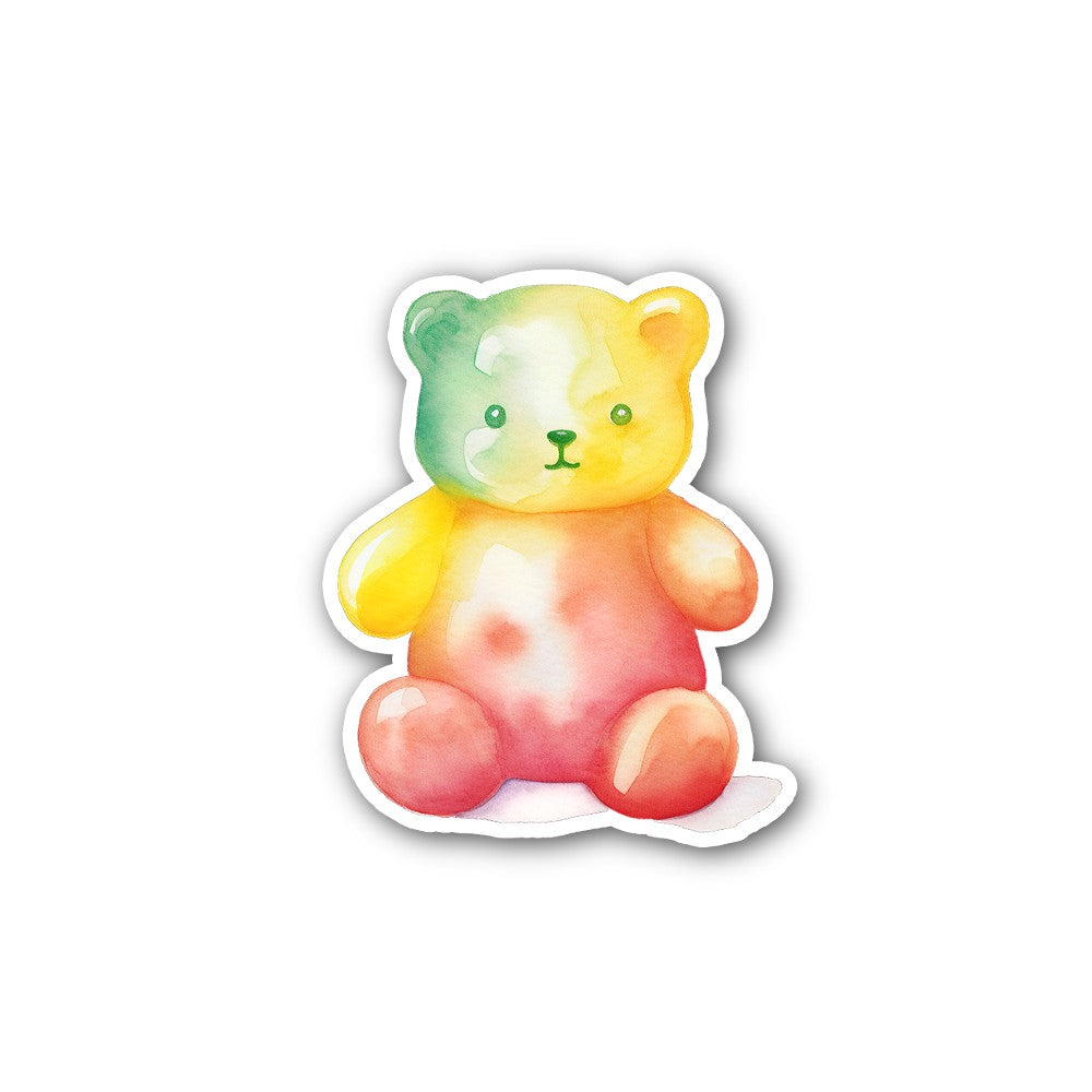 Cute Rainbow gummy bear Sticker, Waterproof Vinyl Decal Sticker Indoor Or Outdoor 2 (Pieces) 3" and 5"