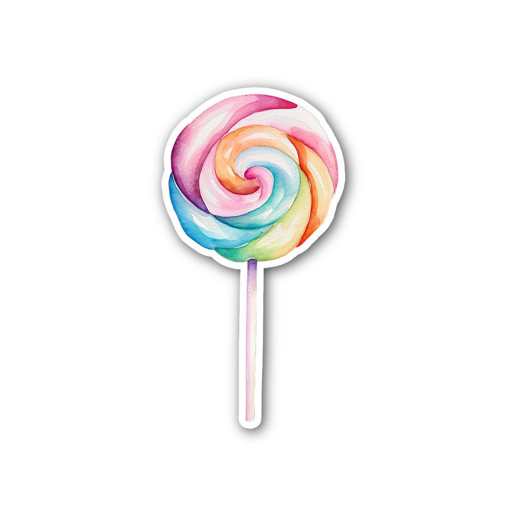 Cute Rainbow lollipop Sticker, Waterproof Vinyl Decal Sticker Indoor Or Outdoor 2 (Pieces) 3" and 5"