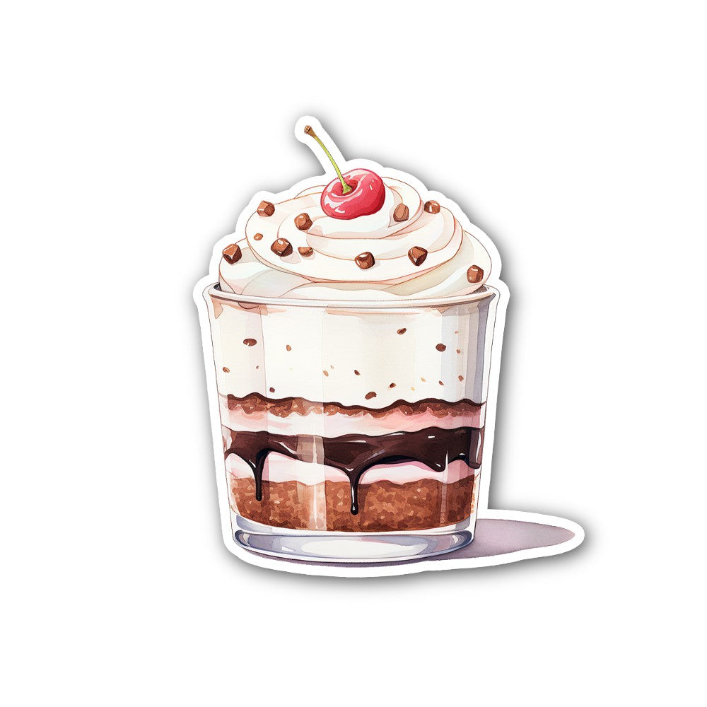 Cute Chocolate Mousse Sticker, Waterproof Vinyl Decal Sticker Indoor Or Outdoor 2 (Pieces) 3" and 5"