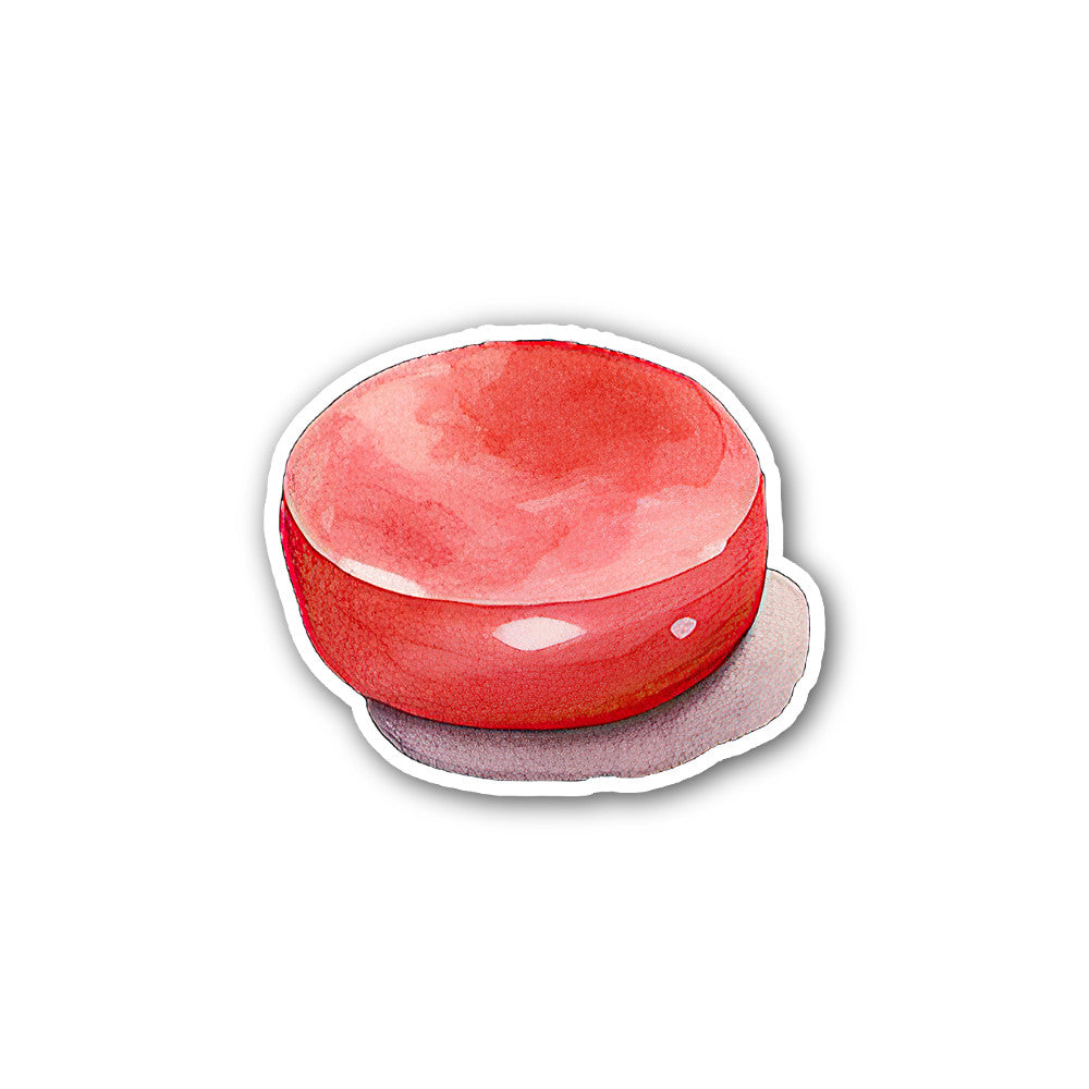 Red Yummy Toffee Sticker, Waterproof Vinyl Decal Sticker Indoor Or Outdoor 2 (Pieces) 3" and 5"
