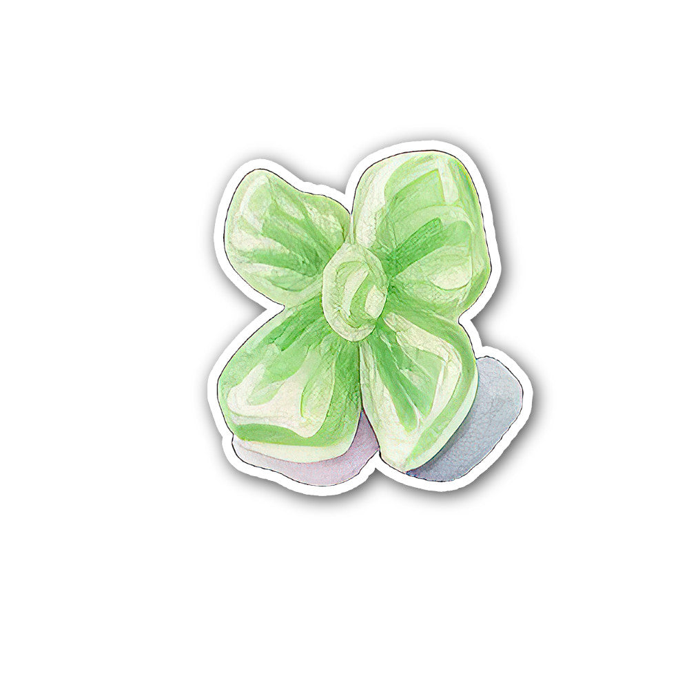 Green Beautiful bow Sticker, Waterproof Vinyl Decal Sticker Indoor Or Outdoor 2 (Pieces) 3" and 5"