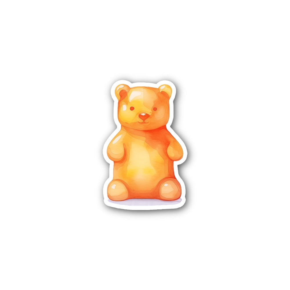 Orange Tasty Gummy Bear Sticker, Waterproof Vinyl Decal Sticker Indoor Or Outdoor 2 (Pieces) 3" and 5"