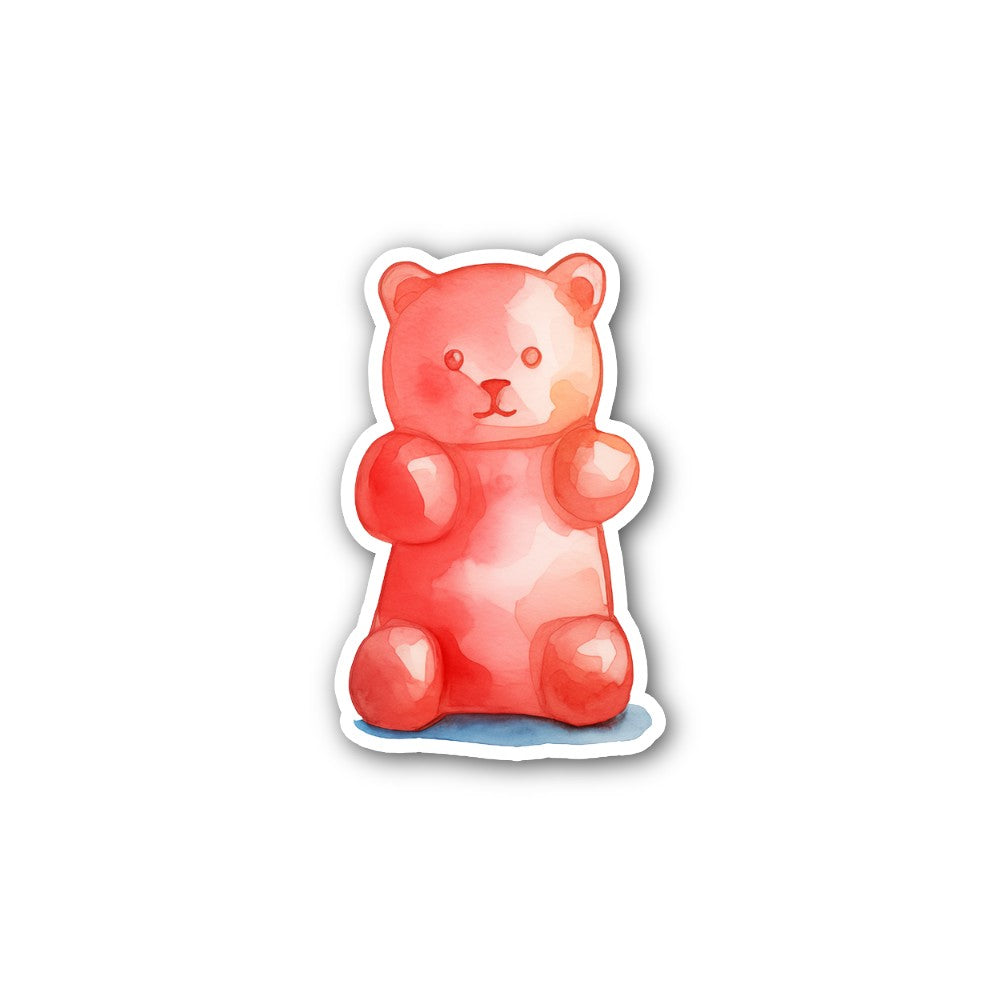 Orange Jelly Bear Sticker, Waterproof Vinyl Decal Sticker Indoor Or Outdoor 2 (Pieces) 3" and 5"