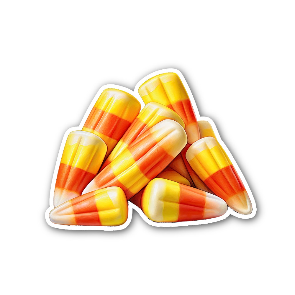 Colourful Sweet Candy Corn Sticker, Waterproof Vinyl Decal Sticker Indoor Or Outdoor 2 (Pieces) 3" and 5"