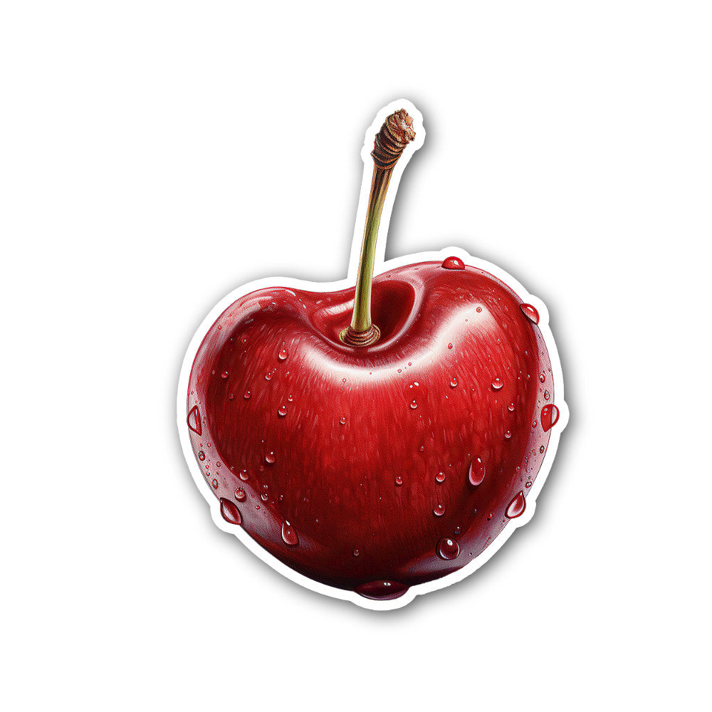 Sweet Cherry Sticker, Waterproof Vinyl Decal Sticker Indoor Or Outdoor 2 (Pieces) 3" and 5"