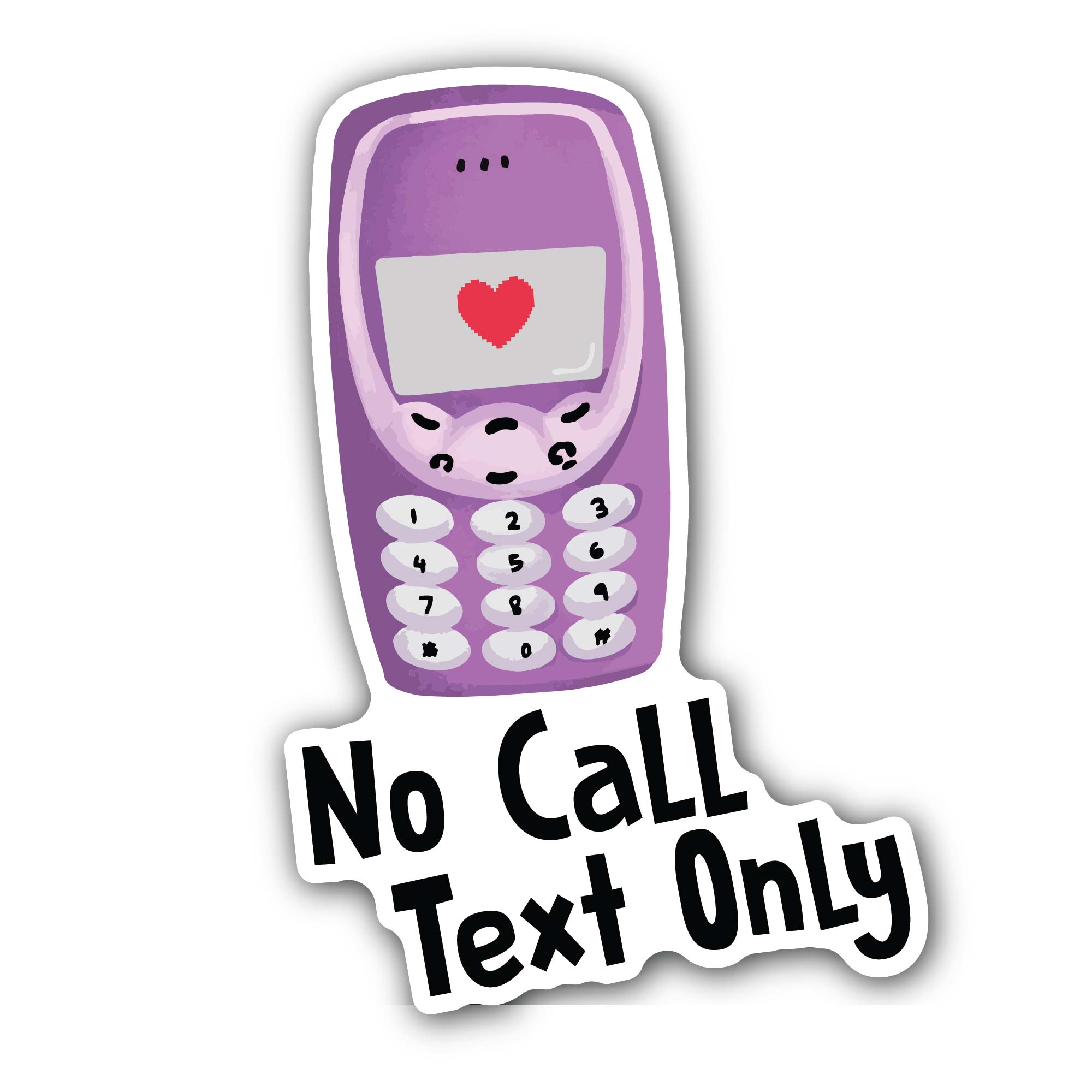 No Call Text Only Sticker, Waterproof Vinyl Decal Sticker Indoor Or Outdoor 2 (Pieces) 3" and 5"