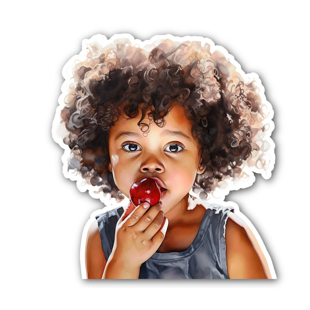 Little Cherry Lover Sticker, Waterproof Vinyl Decal Sticker Indoor Or Outdoor 2 (Pieces) 3" and 5"