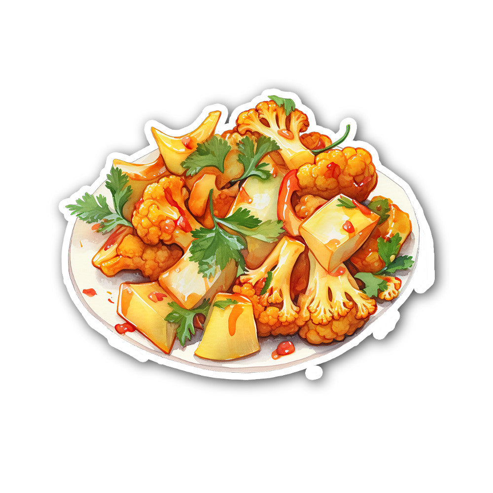 popular vegetarian dish Sticker, Waterproof Vinyl Decal Sticker Indoor Or Outdoor 2 (Pieces) 3" and 5"