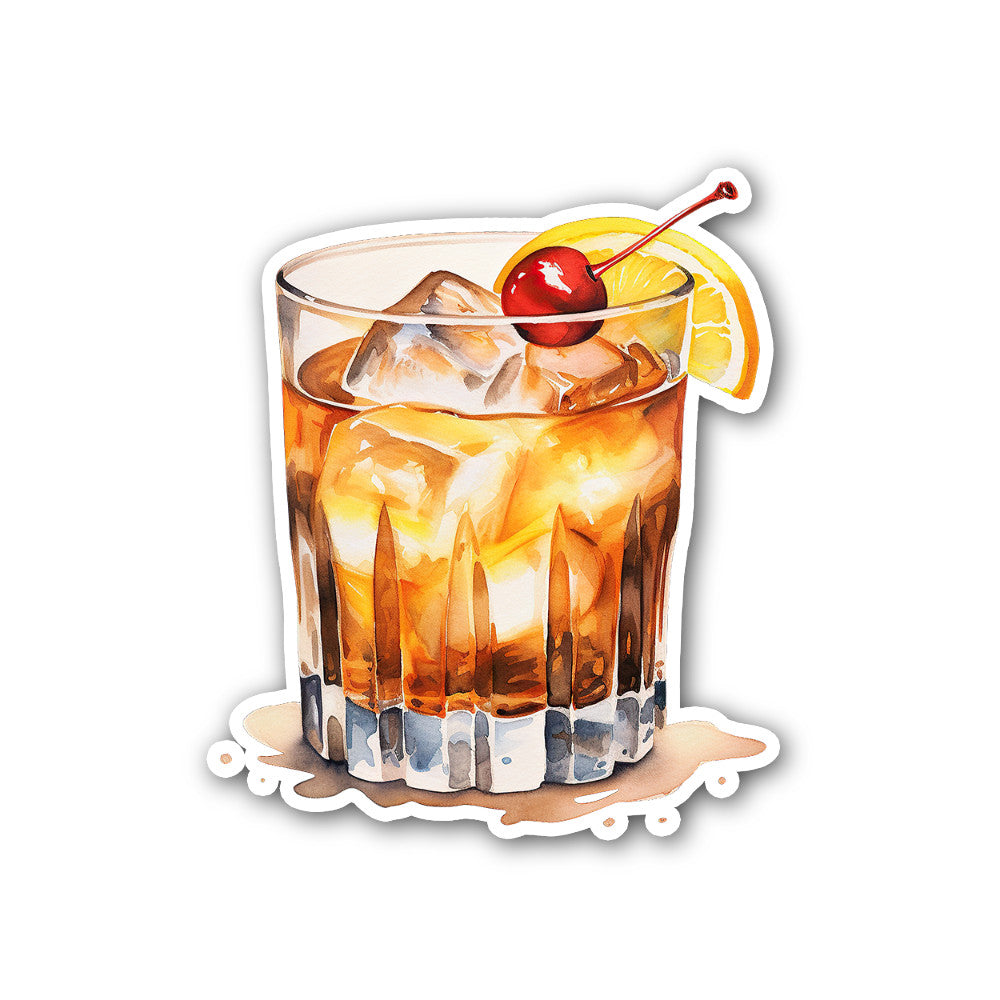 classic gin cocktail Sticker, Waterproof Vinyl Decal Sticker Indoor Or Outdoor 2 (Pieces) 3" and 5"