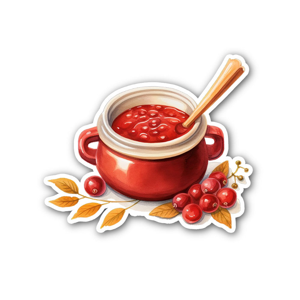 Cranberry sauce Sticker, Waterproof Vinyl Decal Sticker Indoor Or Outdoor 2 (Pieces) 3" and 5"