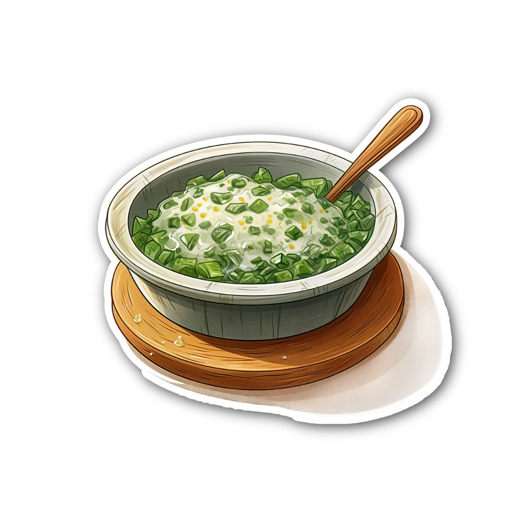 Veggie Porridge Sticker, Waterproof Vinyl Decal Sticker Indoor Or Outdoor 2 (Pieces) 3" and 5"