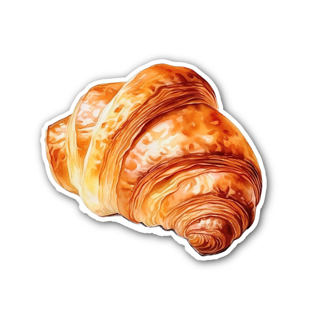 Yummy croissant Sticker, Waterproof Vinyl Decal Sticker Indoor Or Outdoor 2 (Pieces) 3" and 5"