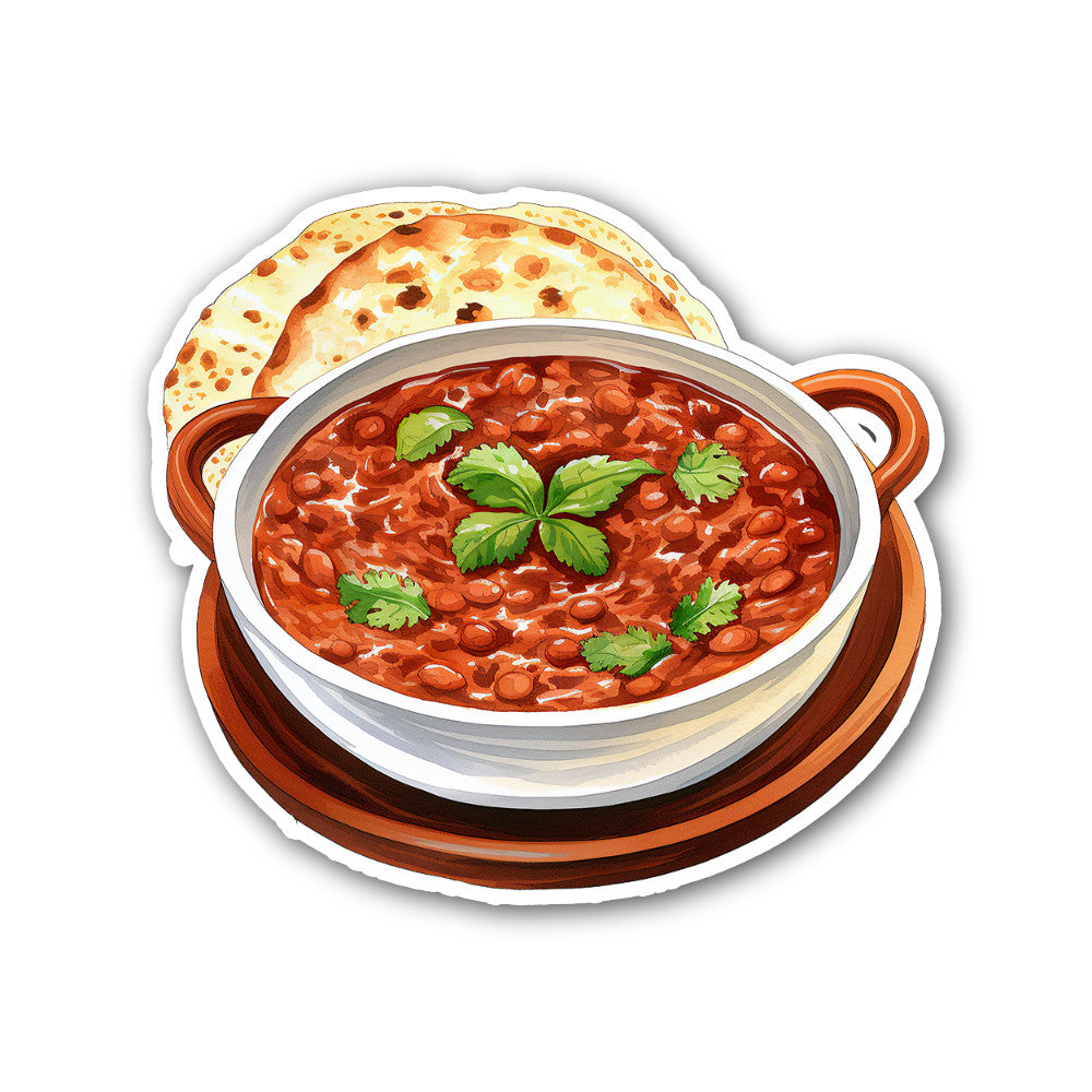 Bowl of Rajma Masala Sticker, Waterproof Vinyl Decal Sticker Indoor Or Outdoor 2 (Pieces) 3" and 5"