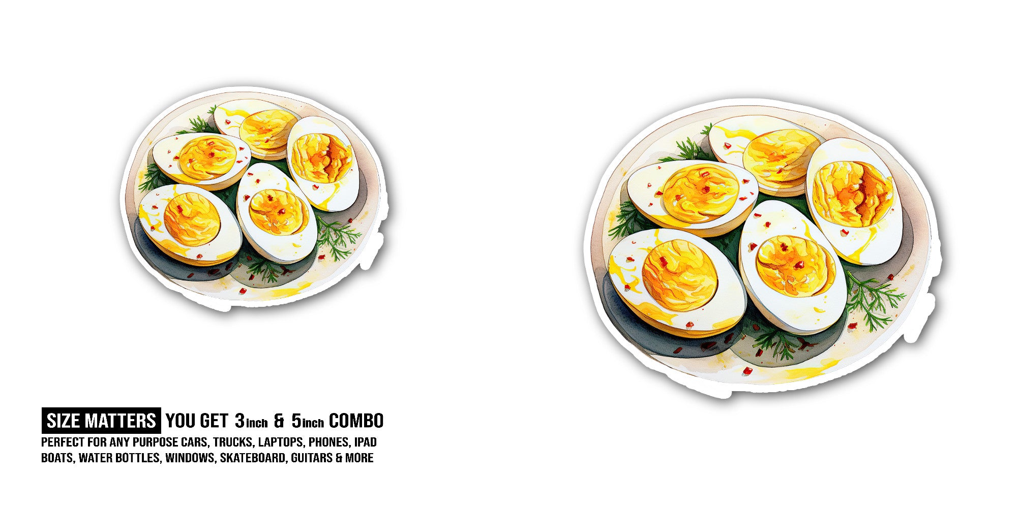 Dhokla Sticker, Waterproof Vinyl Decal Sticker Indoor Or Outdoor 2 (Pieces) 3" and 5"