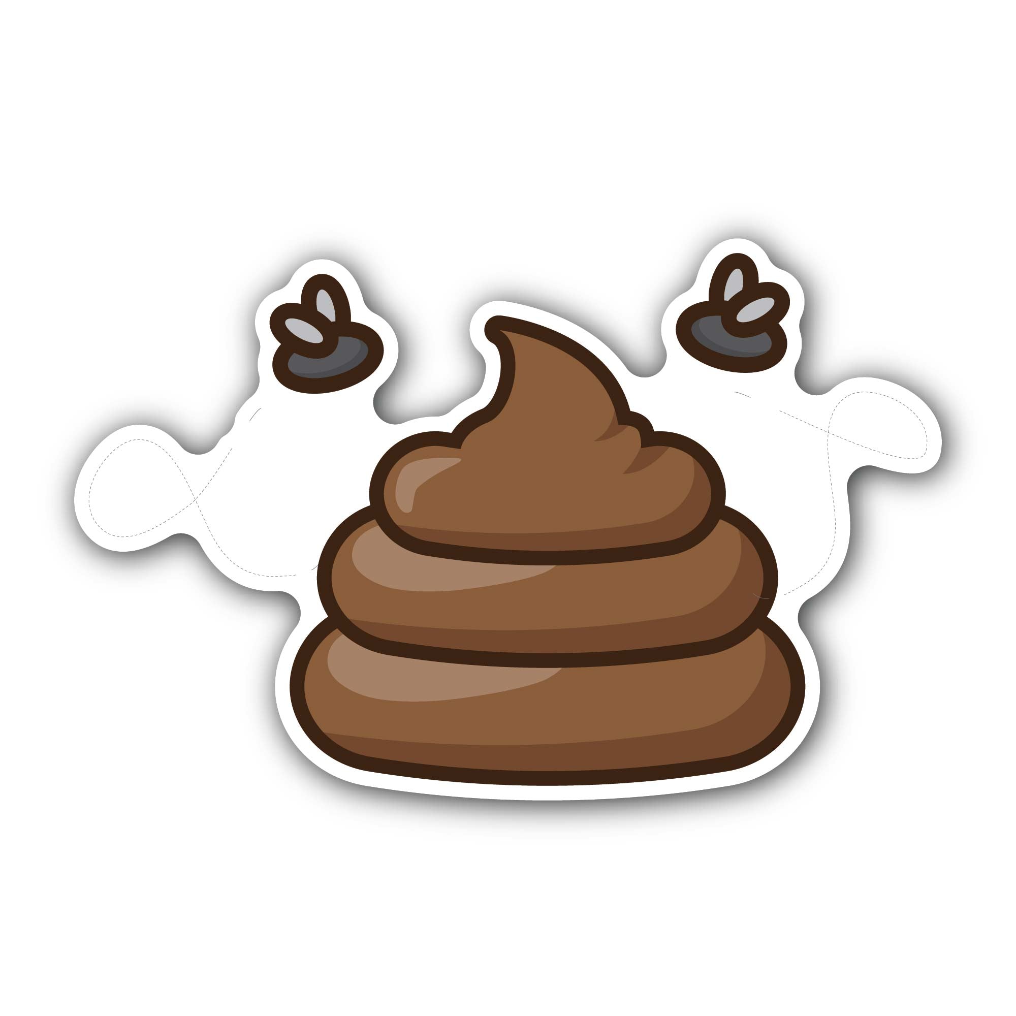 Poo Emoji Sticker, Waterproof Vinyl Decal Sticker Indoor Or Outdoor 2 (Pieces) 3" and 5"