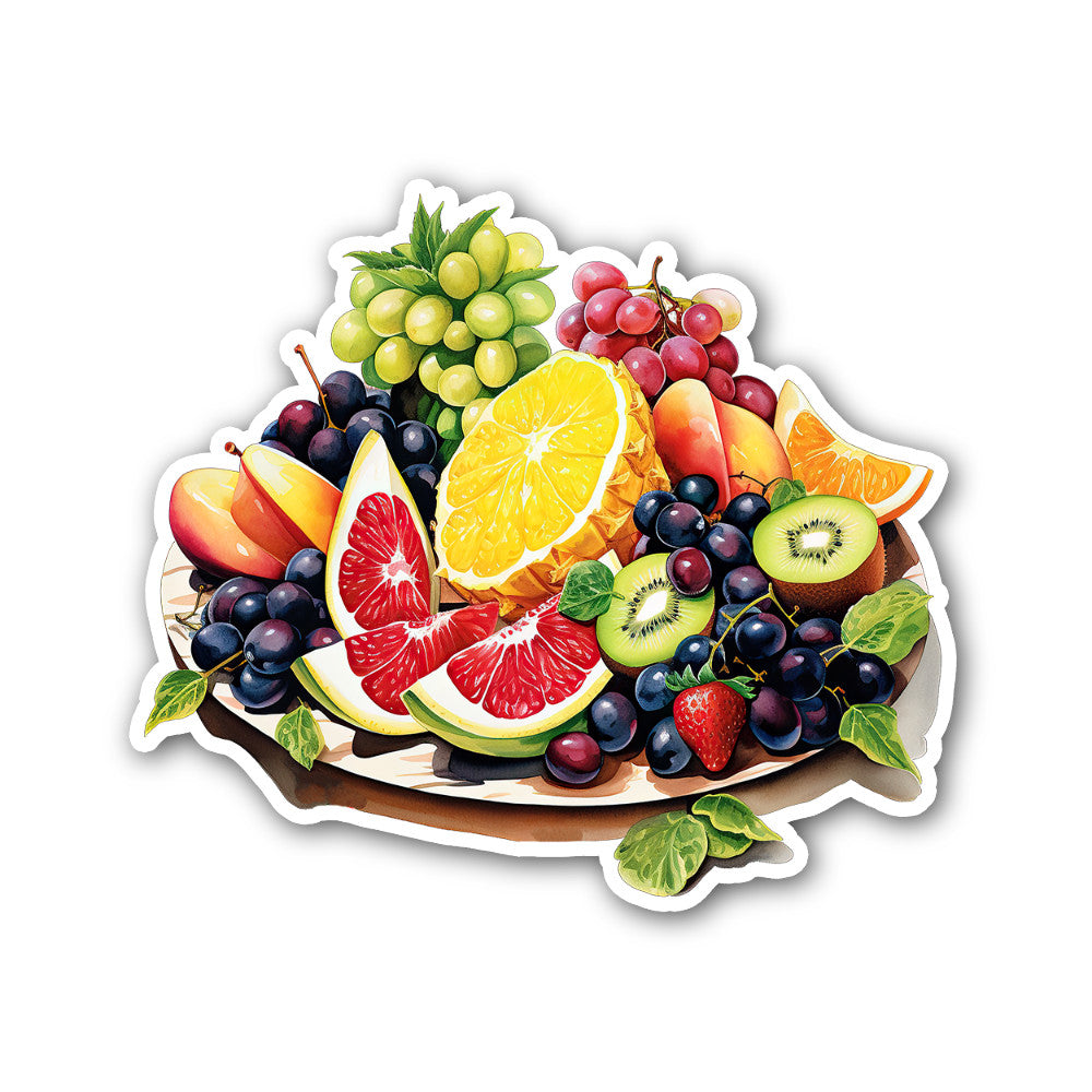 BEAUTIFUL Fruit platter Sticker, Waterproof Vinyl Decal Sticker Indoor Or Outdoor 2 (Pieces) 3" and 5"