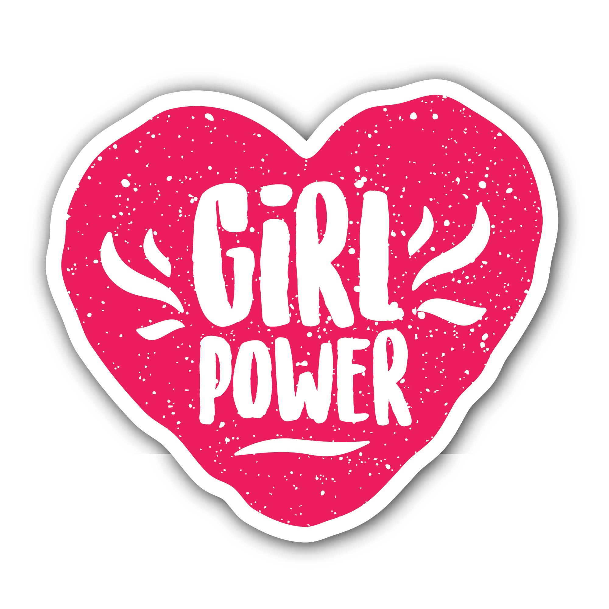 Cute Heart with Girl Power Sticker, Waterproof Vinyl Decal Sticker Indoor Or Outdoor 2 (Pieces) 3" and 5"