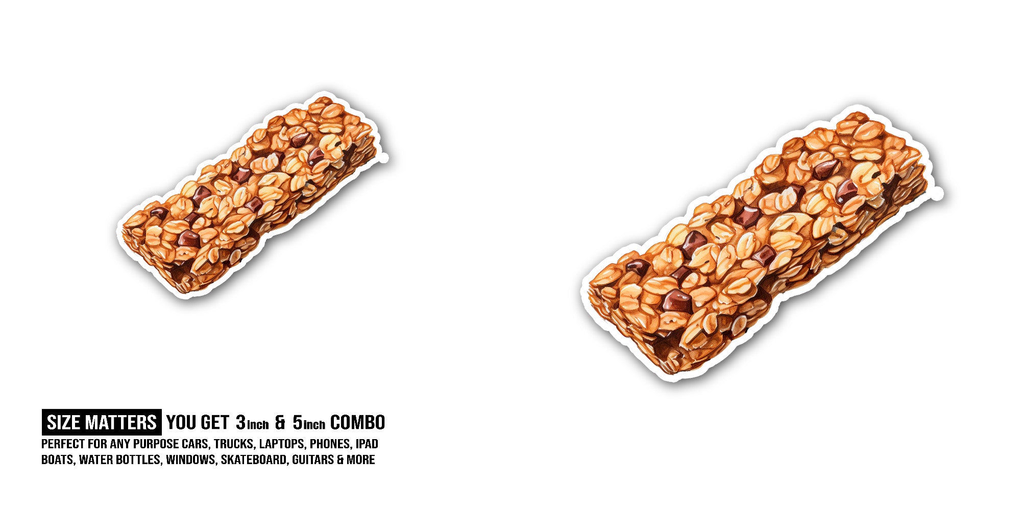 Kind Caramel Nut Protein Bar Sticker, Waterproof Vinyl Decal Sticker Indoor Or Outdoor 2 (Pieces) 3" and 5"