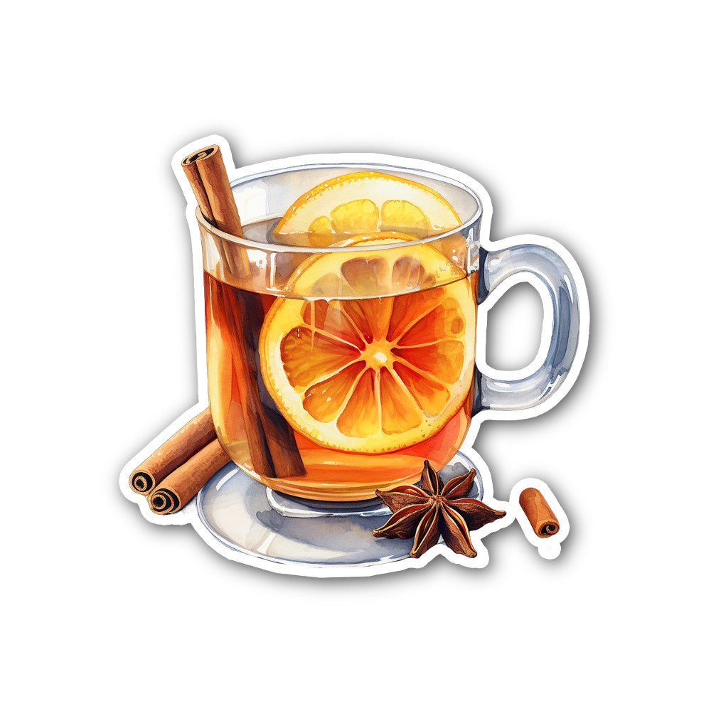 Mulled Wine Sticker, Waterproof Vinyl Decal Sticker Indoor Or Outdoor 2 (Pieces) 3" and 5"
