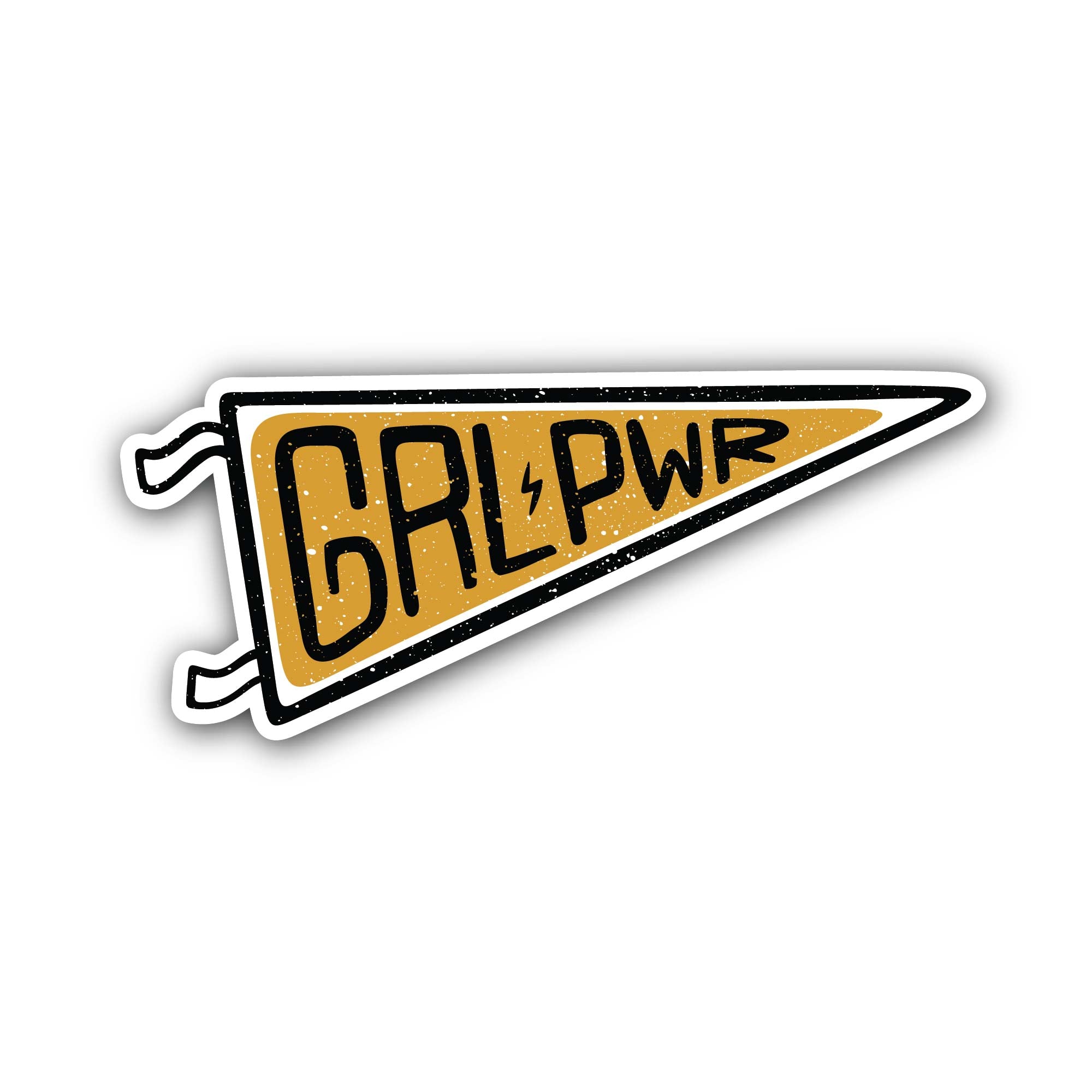 Yellow Arrow & Girl Power Sticker, Waterproof Vinyl Decal Sticker Indoor Or Outdoor 2 (Pieces) 3" and 5"